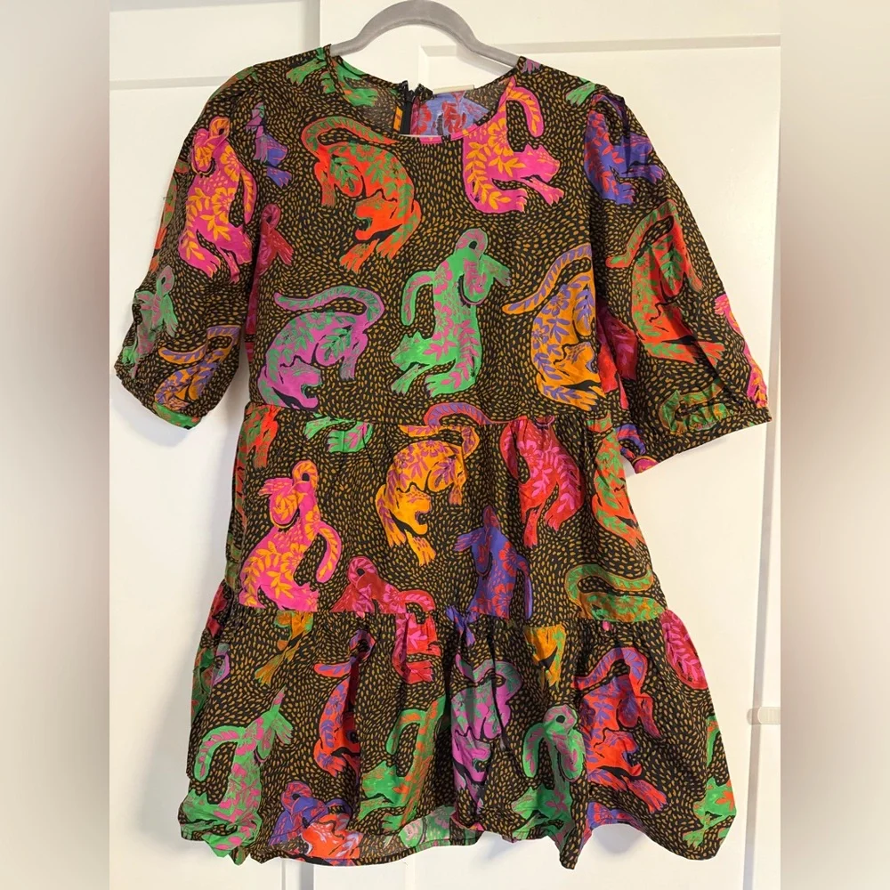 Farm Rio Womens Leopard Mini Dres - Picture 4 of 7